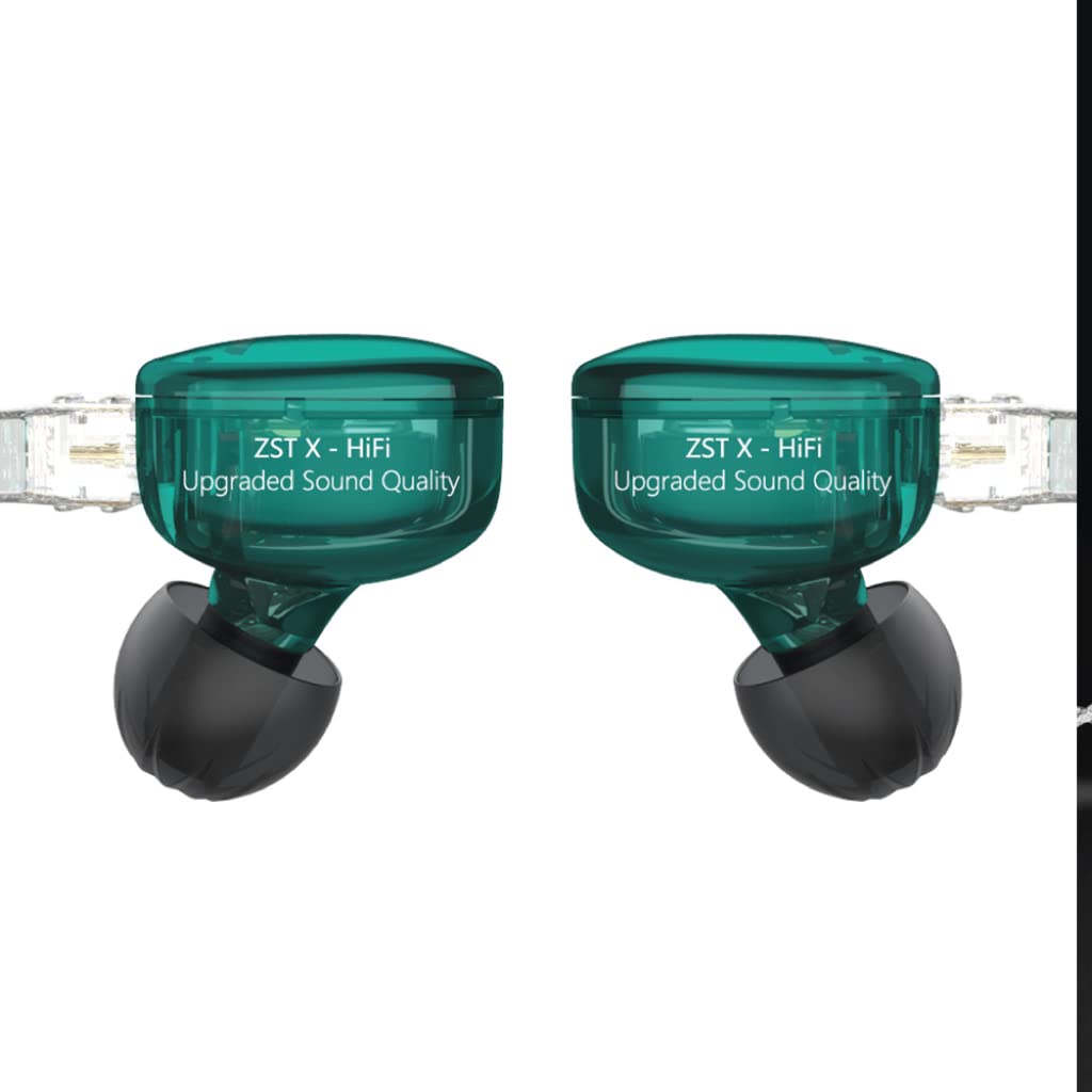 Concept Kart Kz Zst X Wired Iem Earphone With Mic, Hybrid Balance Armature With Dynamic (1Ba+1Dd) In-Ear Monitor Earbuds/Headphones With Detachable Cable For Musician Audiophile (Zstx With Mic, Cyan) - Image 4