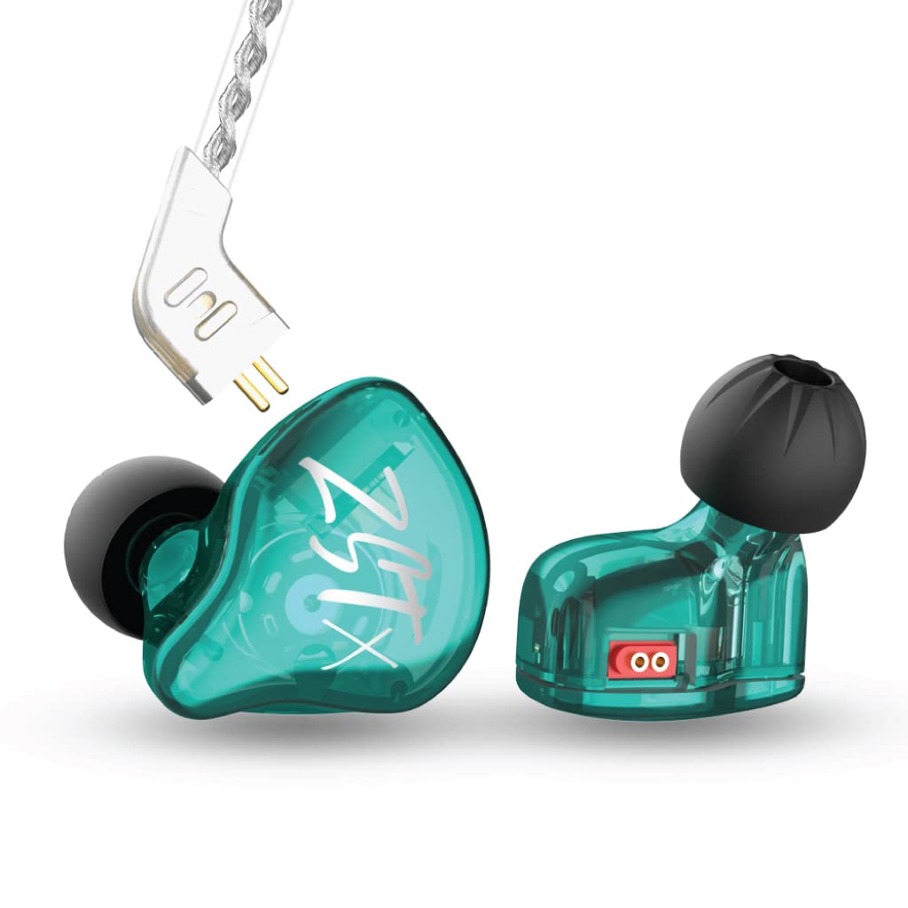 Concept Kart Kz Zst X Wired Iem Earphone With Mic, Hybrid Balance Armature With Dynamic (1Ba+1Dd) In-Ear Monitor Earbuds/Headphones With Detachable Cable For Musician Audiophile (Zstx With Mic, Cyan) - Image 3