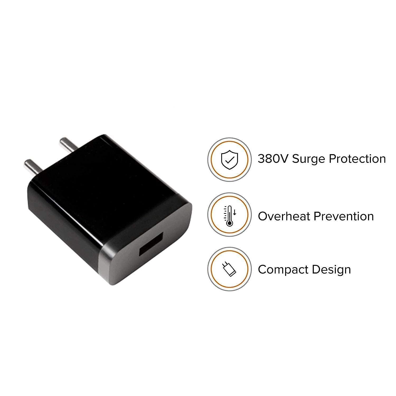 Fast Charger for Mi Xiaomi Redmi 5 Pro/6 Pro/Redmi 5, Redmi 4, Note 5, Redmi 7, Redmi 5 Redmi 5A Redmi Redmi 3S Prime/Redmi 6A || Compatible Like Standard || Adapter with Fast Charging (2.4 Amp Black) - Image 4