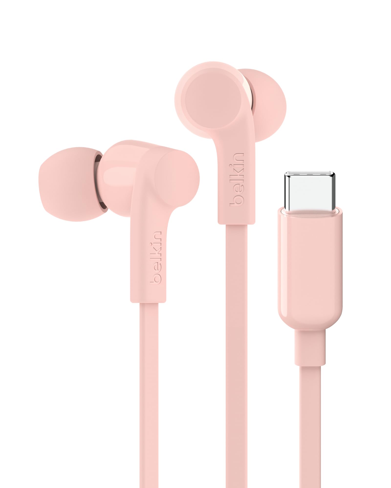 Belkin SoundForm Wired Earbuds with USB-C Connector, in-Ear Earphones w/Microphone - USB-C Headphones for iPhone 17, iPhone 16, iPad mini, Galaxy S25, Google Pixel 9, Android, and More - Pink - Image 2