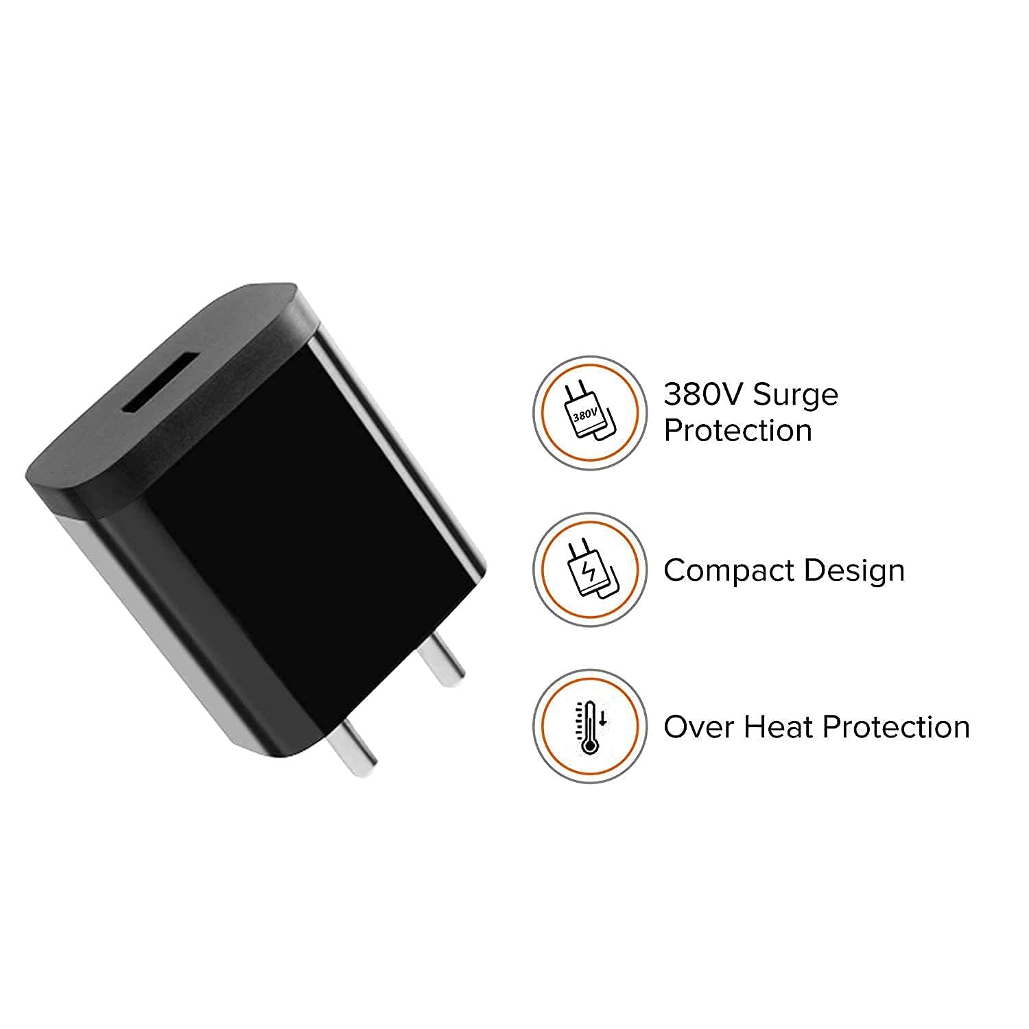 Fast Charger for Mi Xiaomi Redmi 5 Pro/6 Pro/Redmi 5, Redmi 4, Note 5, Redmi 7, Redmi 5 Redmi 5A Redmi Redmi 3S Prime/Redmi 6A || Compatible Like Standard || Adapter with Fast Charging (2.4 Amp Black) - Image 5