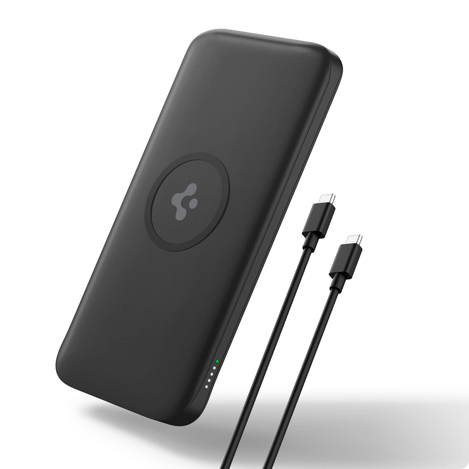 Spigen 2 in1 10000 mAh Wireless Charging Power Bank with USB-A | USB-C 20W Fast Charging, Included Type-C to C Cable, Lithium Polymer - Black - Image 2