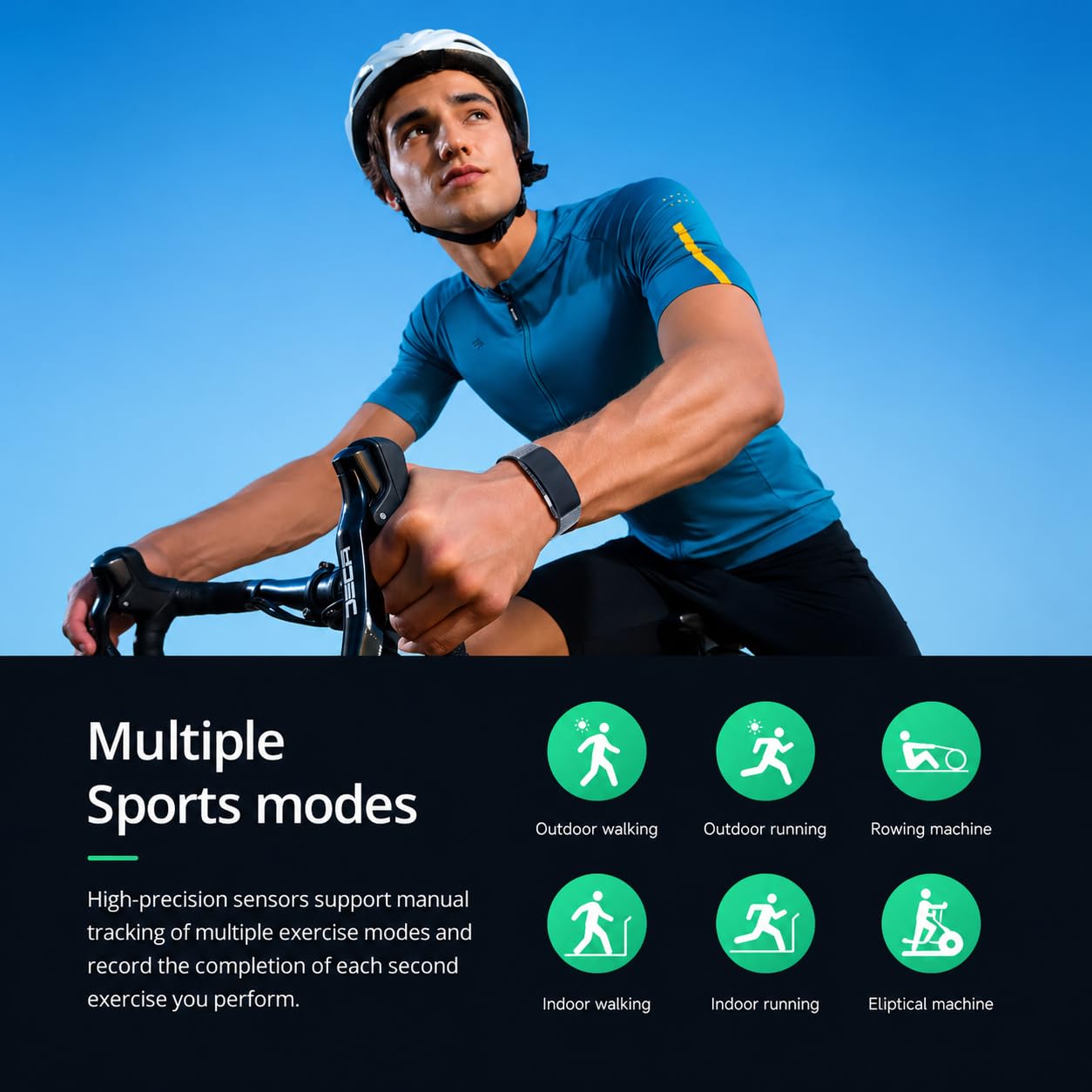 StyleOxx Vitro Smart Fitness Band – Heart Rate, SpO2, Sleep & ECG Monitor | 7 Days Battery | Body Composition | Body Temperature | Multi-Sport Tracker for Daily Health & Fitness (Midnight Blue) - Image 6