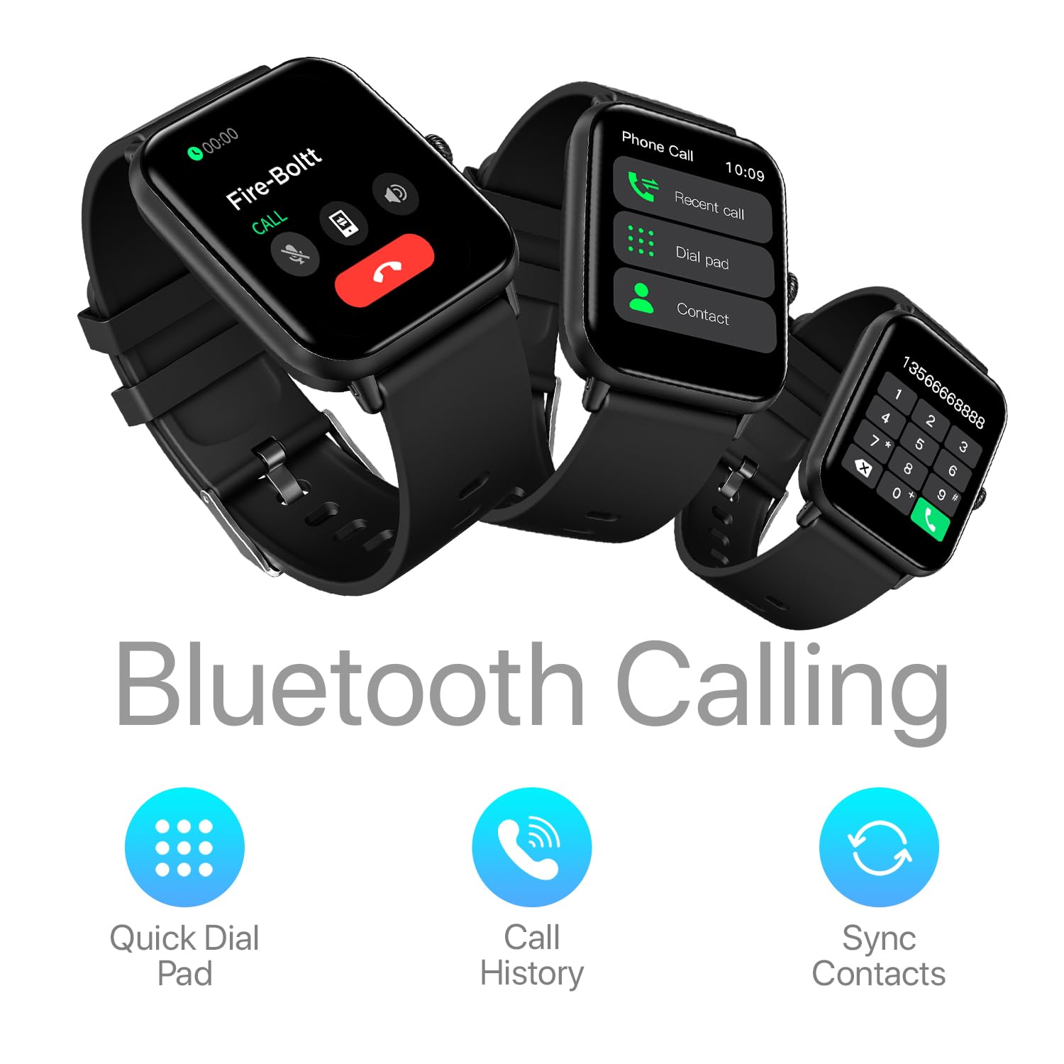 Fire-Boltt Ninja Call Pro Bluetooth Calling Smart Watch, 1.69″ HD Display,Dual Chip,AI Voice Assistant, 120+ Sports Modes, SpO2 & Heart Rate Monitor, Fitness Tracker Smartwatch for Men & Women - Black - Image 4