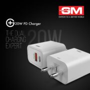 G+ 20W Dual-Port Charger - Compact Design with High Power Delivery, Combined Output of Dual Port 24W | 2-in-1 PD QC 3.0 Charger, Type C and USB A Adaptor for iPhones and Android Phones.