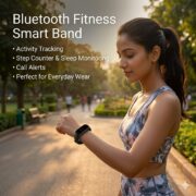 Mabron Bluetooth Fitness Smart Band with Activity Tracking, Step Counter, Sleep Tracking & Call Alerts, Lightweight Wrist Band for Daily Fitness Use