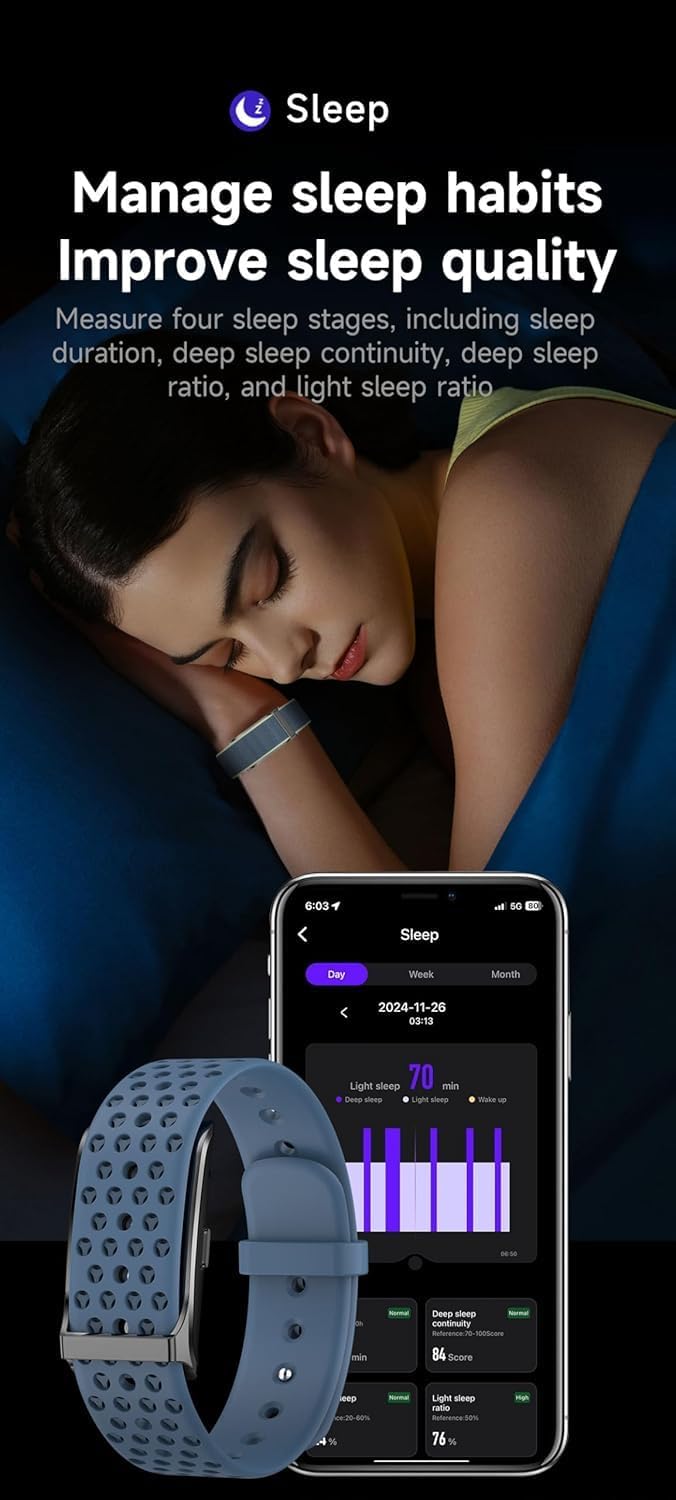 Smart Bracelet for Men Women, Wearable Health Activity Fitness Trackers Sports Monitoring Sleep Tracker with Free APP and 2 Bands (JF21) - Image 8