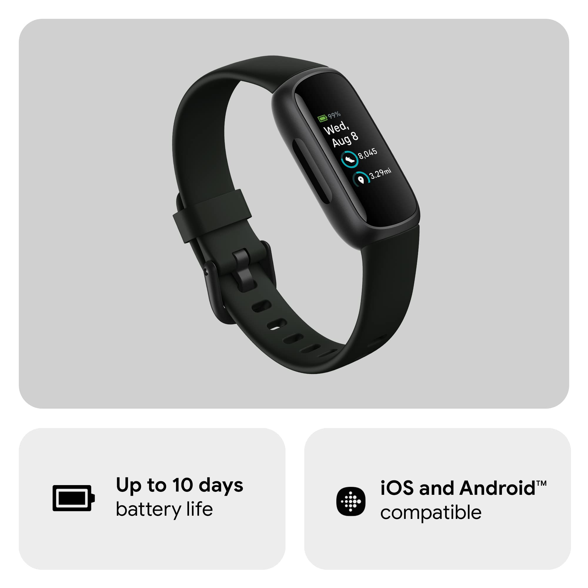 Fitbit Inspire 3 Health & Fitness Tracker (Midnight Zen/Black) with 6-Month Premium Membership - Image 3
