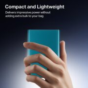 Boat Energyshroom PB300 Pro 10000 mAh 22.5W Pocket Size, Compact Power Bank, Fast Charging (2X Output Ports, Supports Android, iPhone, Tablets, Earbuds, etc.) (Steel Blue), USB Type C