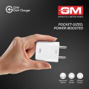 GM G+ 33W Fast Charging Mobile Adapter with GaN Technology | Dual-Port Type A and Type C Adaptor | Travel Charger for Apple iPhones, Smart Watch, Android Phone, and Other Devices