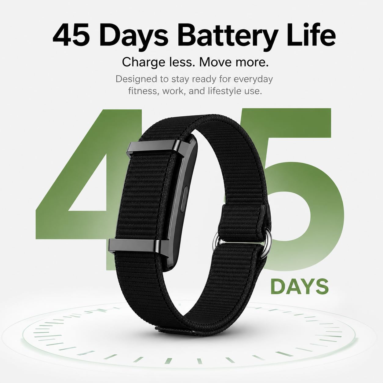 AILKIN Corvex Fitness Band - Premium Fitness Tracker Band | 45 Days Battery Life, Heart Rate, SpO2, HRV | Water Resistant | Tracker with Map - 24/7 Sports Activity and Sleep Tracker (Obsidian Black) - Image 3