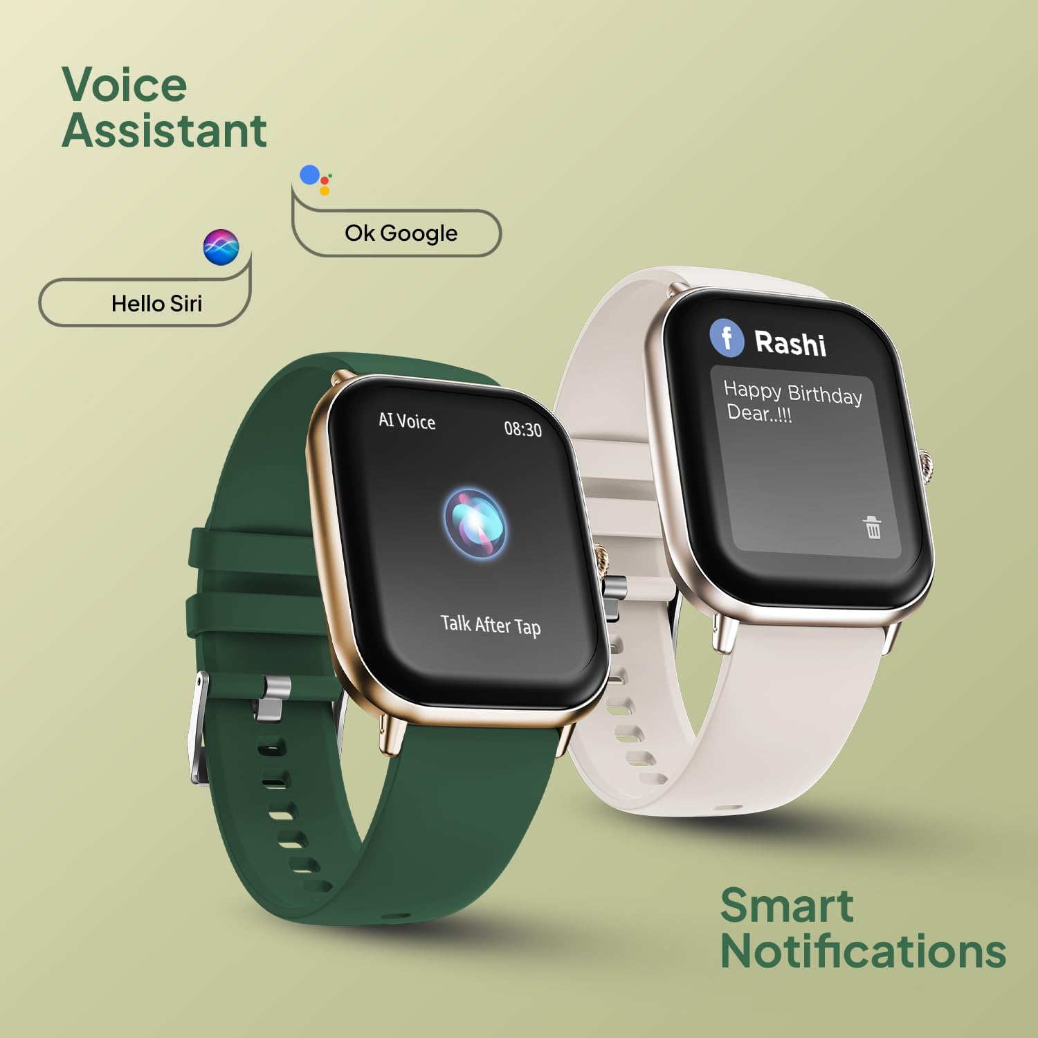 Fire-Boltt Ninja Call Pro Max Bluetooth Calling Smart Watch, 2.01″ HD Display, 120+ Sports Modes, Health Suite, AI Voice Assistance, SpO2 & Heart Rate Monitor Smartwatch for Men & Women - Green