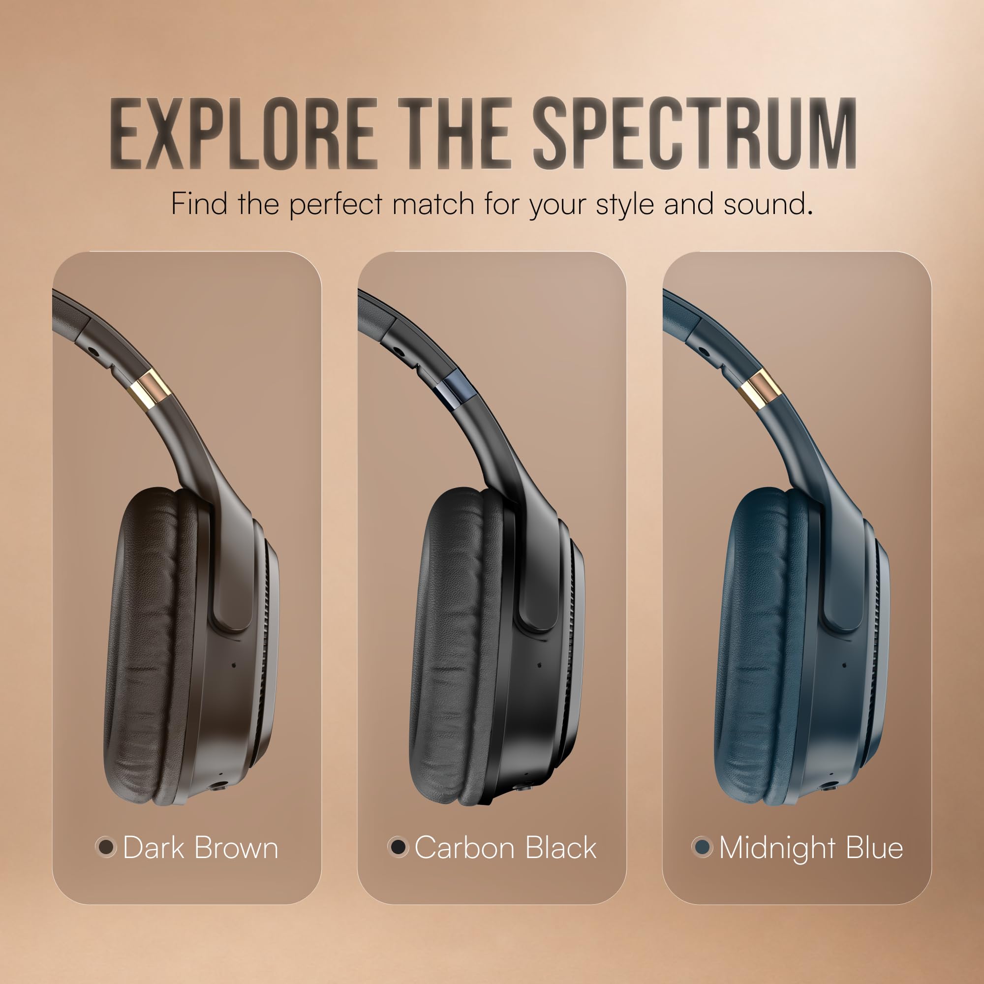 Noise Airwave Max 3 Bluetooth On Ear Headphones with 70H Playtime, 40mm Driver, Low Latency(up to 45ms),Dual Pairing, BT v5.3 (Dark Brown)