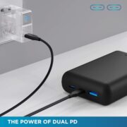 URBN 20000 mAh Premium Edition Nano Power Bank | Two-Way 22.5W Super Fast Charging | Pocket Size| Dual Type C Power Delivery (PD) Output + 1 USB Output for Quick Charge (Black) USB Type-C Input