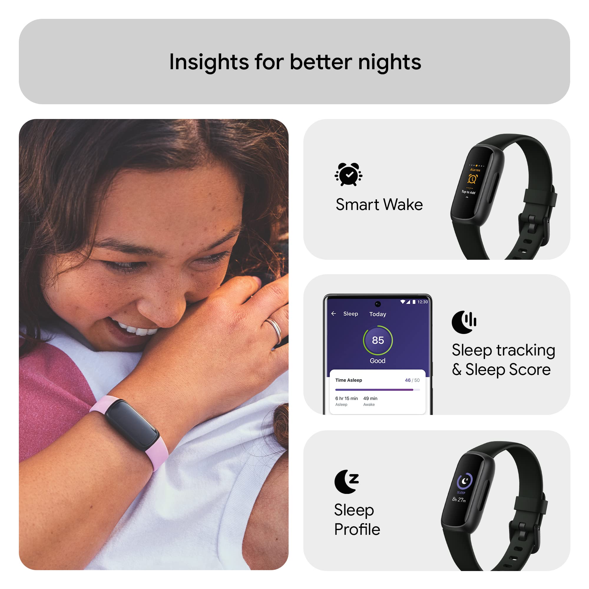 Fitbit Inspire 3 Health & Fitness Tracker (Midnight Zen/Black) with 6-Month Premium Membership - Image 6