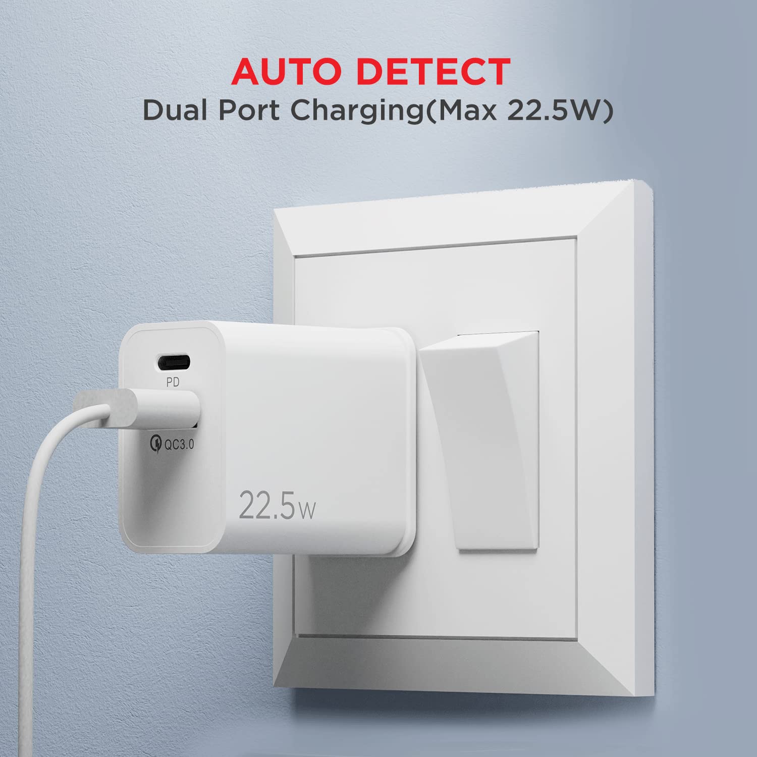 Boat WCDV 22.5W Dual Port Fast Charger, Overheat/Overcharge Protection, Auto Detection for Samsung, Xiaomi & Android Users with Type C to Type C Cable (White) - Image 6