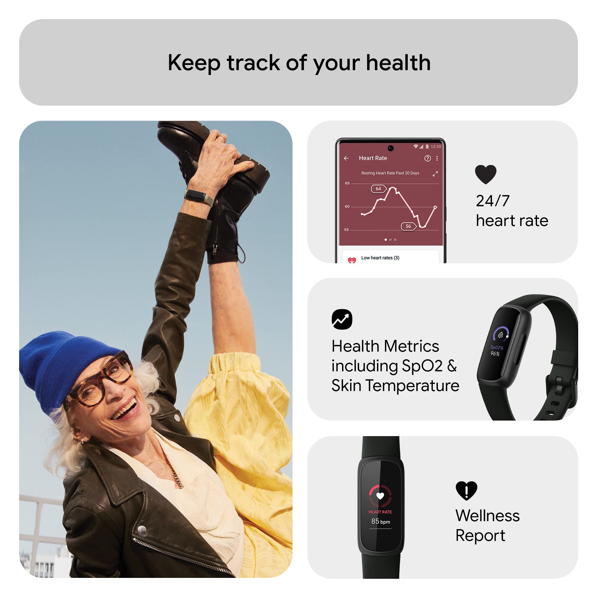 Fitbit Inspire 3 Health & Fitness Tracker (Midnight Zen/Black) with 6-Month Premium Membership - Image 7
