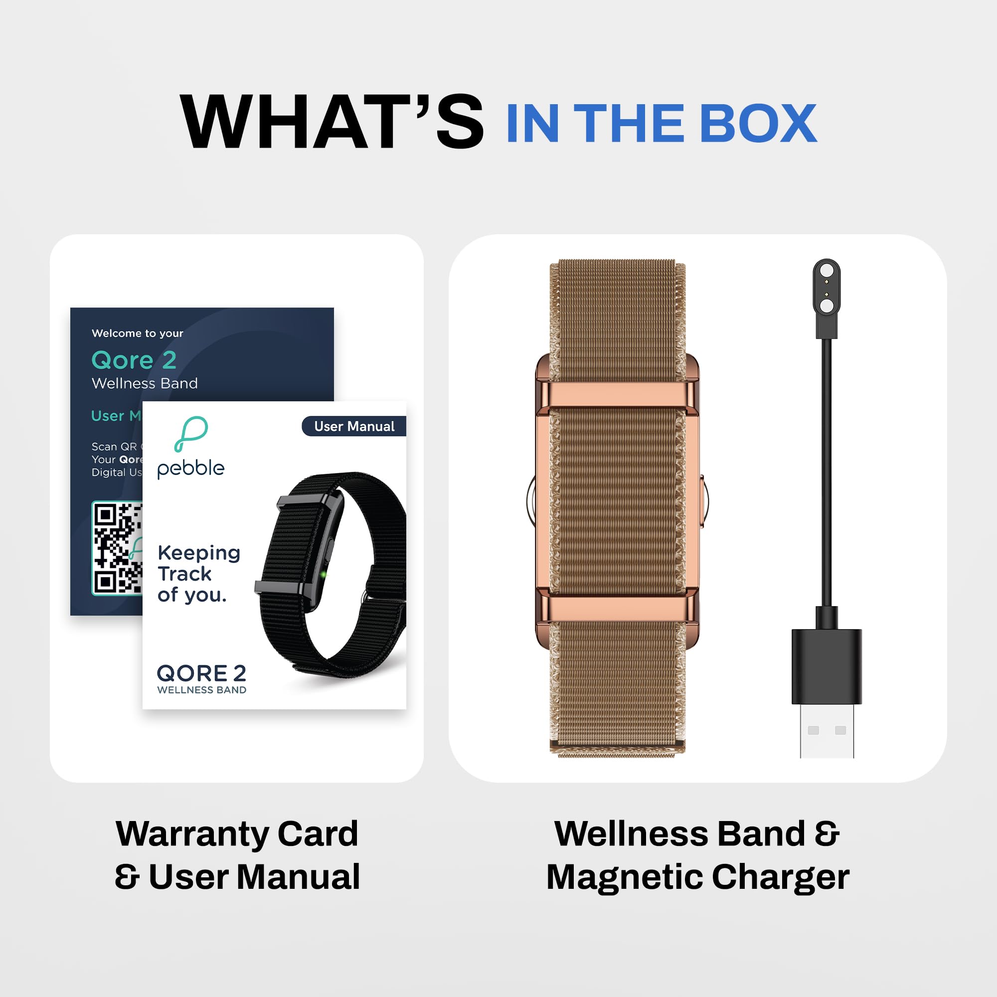 Pebble Qore 2 Smart Band Heart Rate | SpO2 | HRV | Body Temperature Monitoring | Sleep Tracker | 5ATM Water Resistant | Multiple Sports Modes | Premium Metal Body (Lunar Brown)