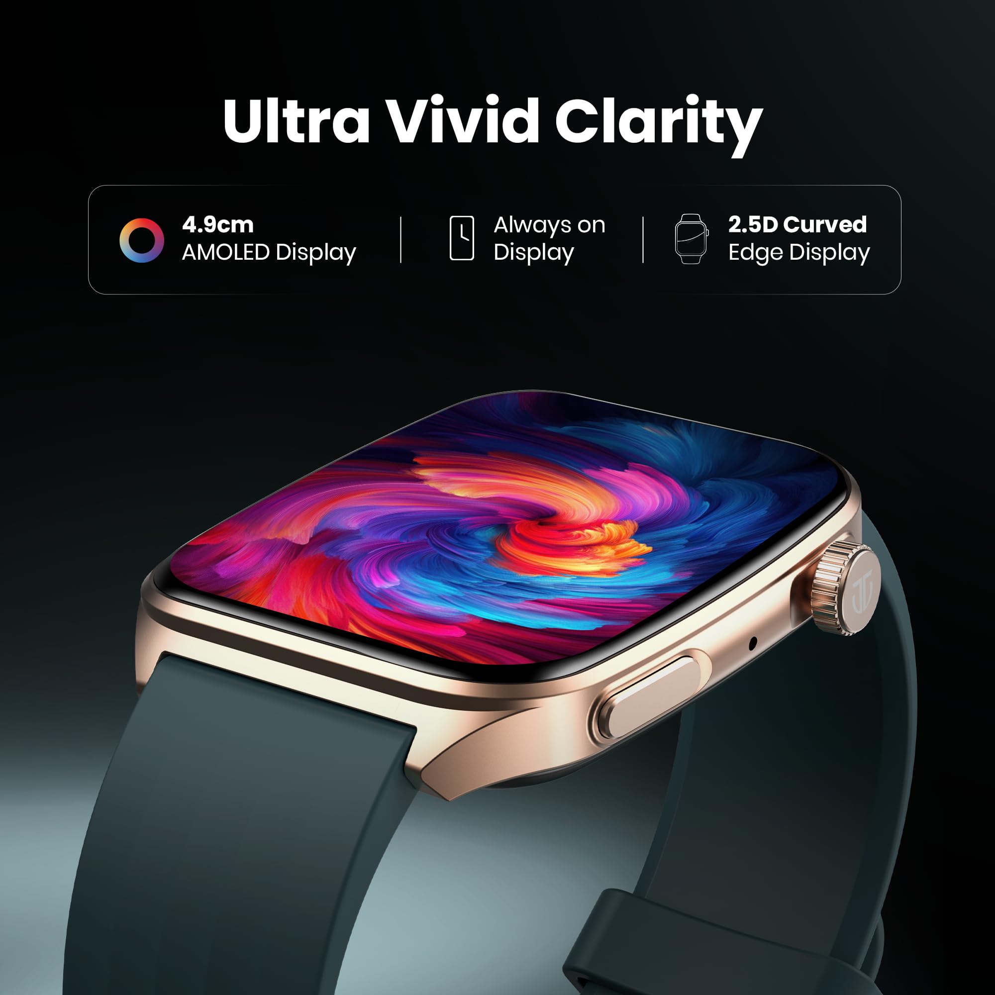 Titan Smart 4.0 Smartwatch with 1.93” AMOLED Display, Infinite AI Watch Faces, AI Voice Assistant, Smart Hydration, Multiple Menu Styles, QR Hub, 100+ Multisports, BT Calling, HRM, SpO2 - Teal Green - Image 3