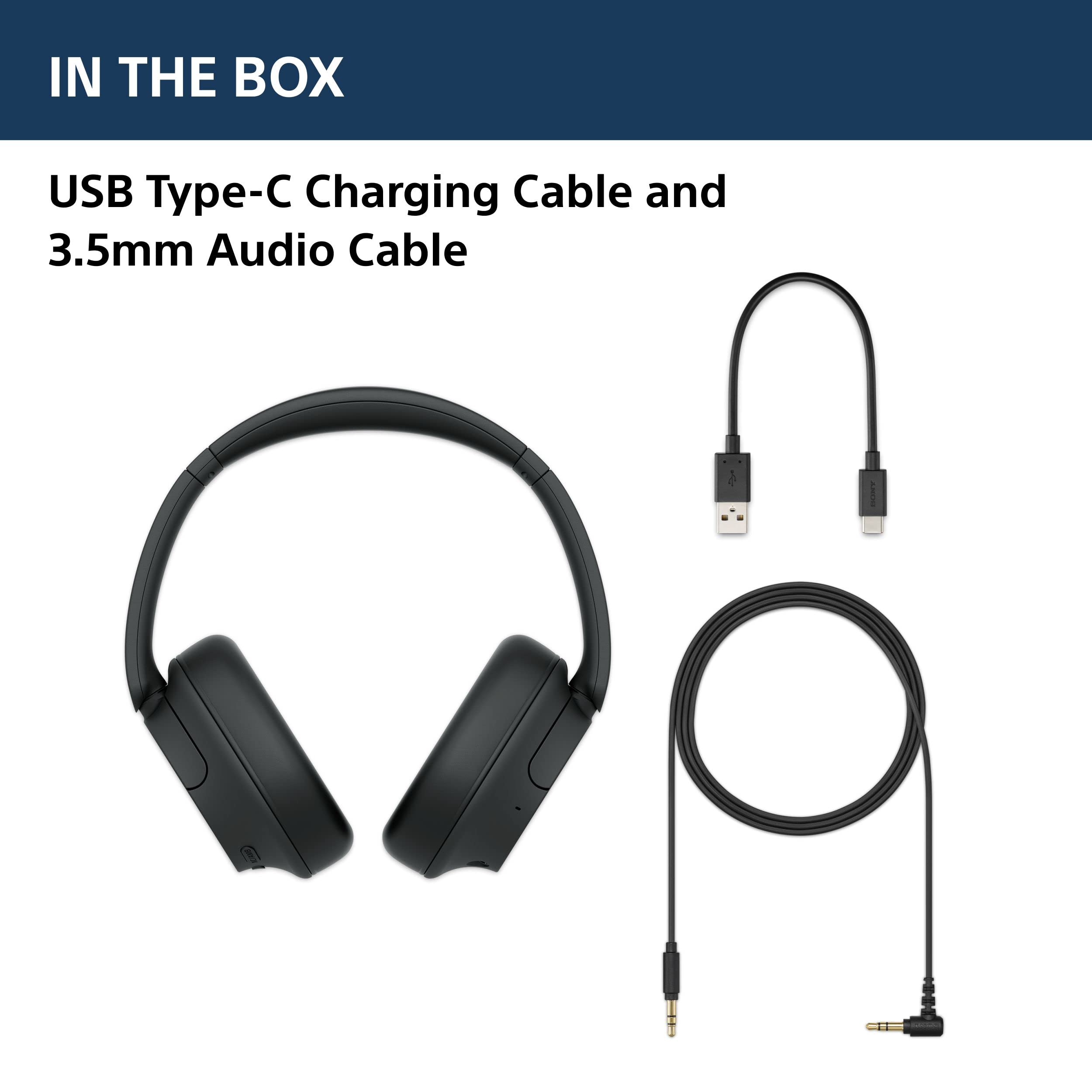 Sony WH-CH720N Active Noise Cancellation Wireless Bluetooth Over Ear Headphones with Mic, Adaptive Sound Control, Quick Charge, Up to 35Hrs Battery, Customized EQ- Blue : Model : YY2966 - Image 8