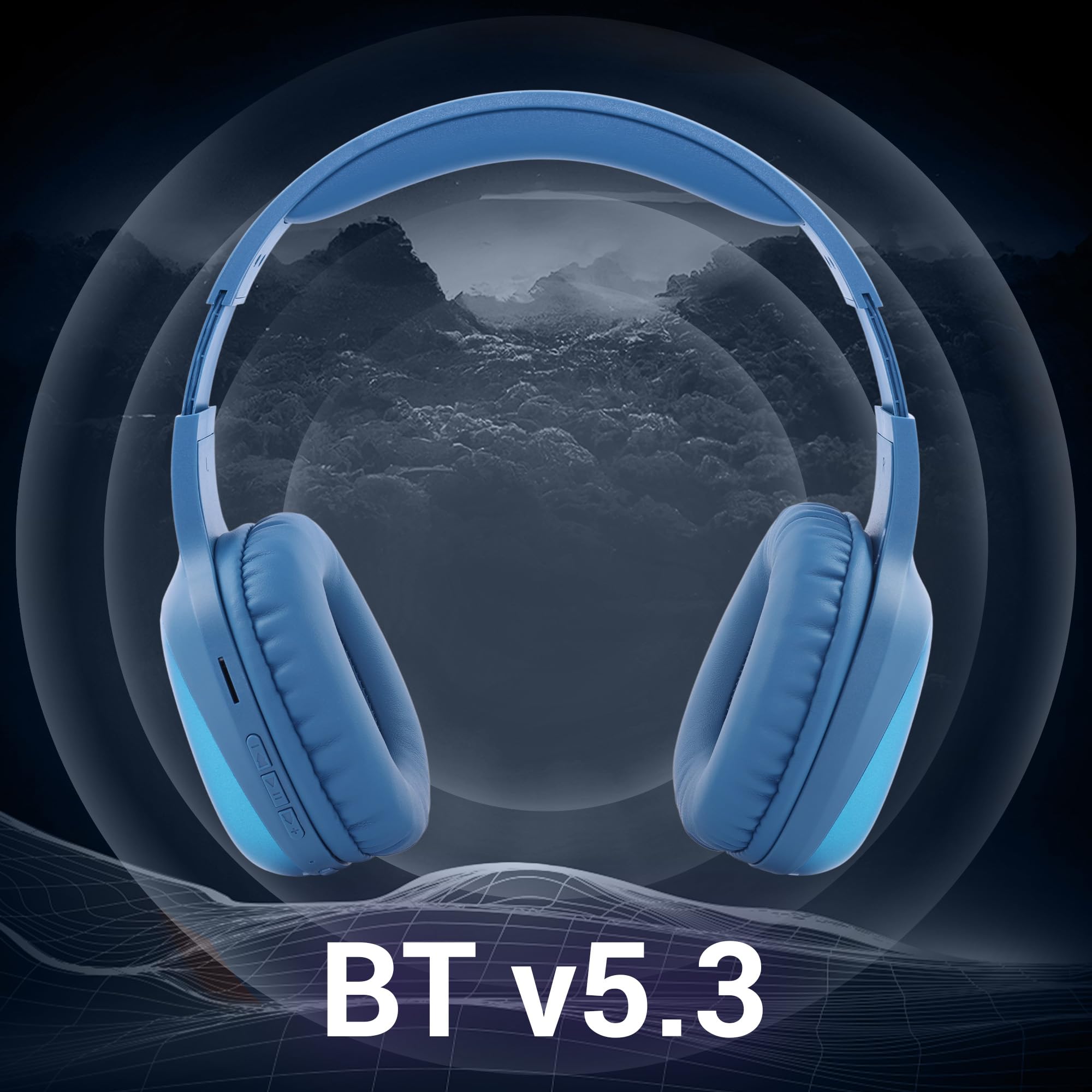 ZEBRONICS Thunder Pro (2026 Upgrade) Wireless Headphones, BT v6.0, True 60 hrs Playback, 40mm Drivers, ENC, Gaming Mode, Dual Pairing, Deep Bass, AUX & microSD, Rapid Charging (Blue) - Image 6