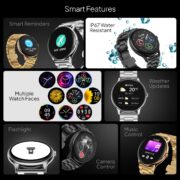Fire‑Boltt Phoenix Pro Round Smart Watch 1.39″ Display with Bluetooth Calling,AI Voice Assistant,SpO2 & Heart Rate Monitor, 120+ Sports Modes,IP67 Waterproof Metal Smart Watch for Men & Women - Silver