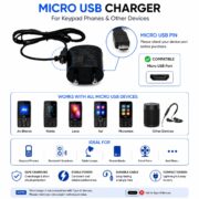 Universal 5V 500mAh Mobile Charger for Keypad Phones – Compatible with Nokia, Samsung, Intex, Lava, Jio Bharat, Feature Phones, Basic Handsets,Reliable Low Power Charging Adapter- (Micro Cable)