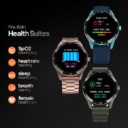 Fire-Boltt Talk Round Smart Watch 1.39″ TFT Display with Bluetooth Calling, Dual Button, Voice Assistance, SPO₂ & Heart Rate Monitor, 120+ Sports Modes, Smartwatch for Men & Women - Green