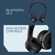 Boat Rockerz 411, 40Ms Low Latency, 40Hrs Battery, 40Mm Drivers, ENx Tech, Stream Ad Free Music via App Support, Bluetooth Headphones, Wireless Over Ear Headphone with Mic (Active Black)