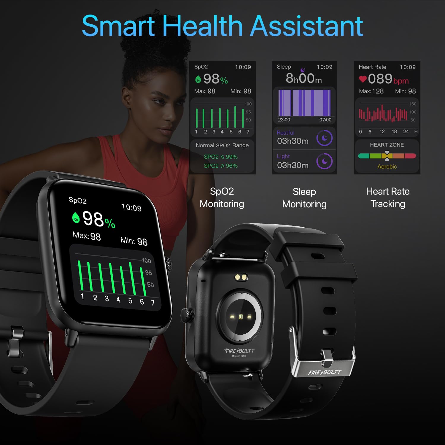 Fire-Boltt Ninja Call Pro Bluetooth Calling Smart Watch, 1.69″ HD Display,Dual Chip,AI Voice Assistant, 120+ Sports Modes, SpO2 & Heart Rate Monitor, Fitness Tracker Smartwatch for Men & Women - Black - Image 9