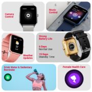Fire-Boltt Ninja Call Pro Plus Bluetooth Calling Smart Watch, 1.83″ HD Display, AI Voice Assistant, 120+ Sports Modes, IP67 Waterproof, SpO2 & Heart Rate Monitor Smartwatch for Men & Women - Black