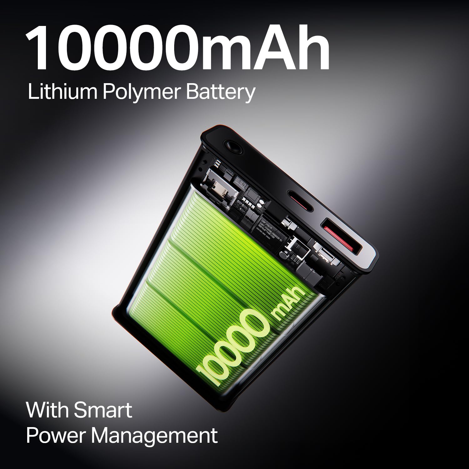 Boat Energyshroom PB300 Pro 10000 mAh 22.5W Pocket Size, Compact Power Bank, Fast Charging (2X Output Ports, Supports Android, iPhone, Tablets, Earbuds, etc.) (Steel Blue), USB Type C - Image 3