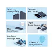 Xiaomi Power Bank 4i 20000mAh 33W Super Fast Charging PD |Smart 12 Layer Protection|Type C Input & Output|Triple Output Ports|Supports Android,Apple, Tablets, Earbuds,Watch(MI Powerbank),Blue