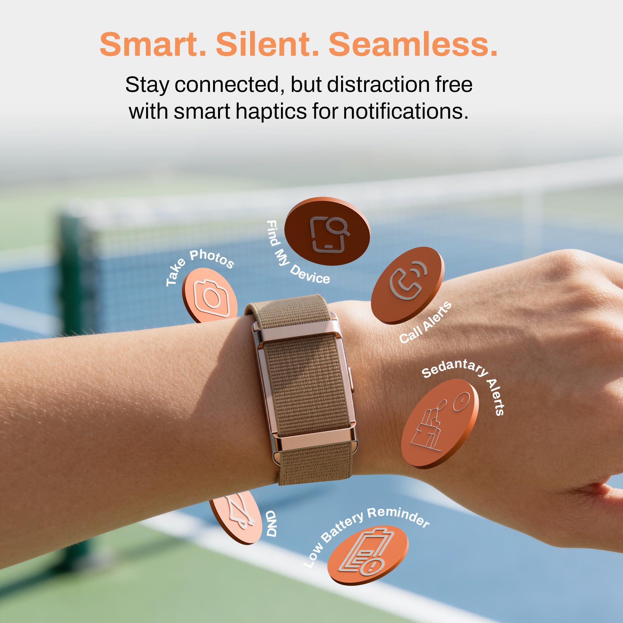 Pebble Qore 2 Smart Band Heart Rate | SpO2 | HRV | Body Temperature Monitoring | Sleep Tracker | 5ATM Water Resistant | Multiple Sports Modes | Premium Metal Body (Lunar Brown) - Image 8