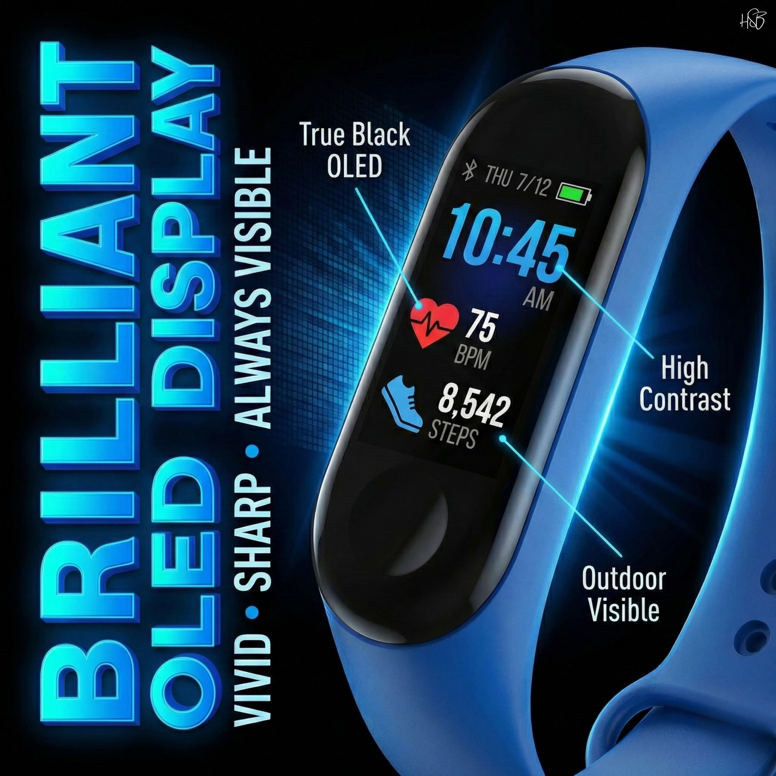 Drumstone M4 Smart Fitness Band with OLED Display, Bluetooth 4.0 Activity & Fitness Tracker with Heart Rate Tracking, Step Counter, Sleep Monitoring & Smart Notifications for Men and Women - Image 3