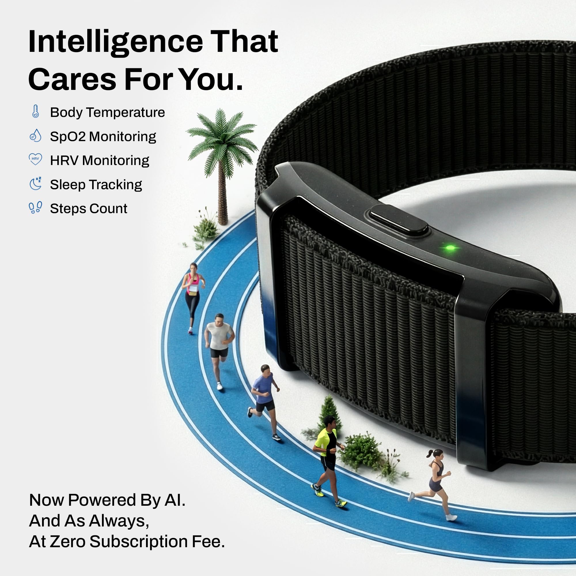 Pebble Newly Launched Qore 2 Premium Metal Fitness Band | 45 Days Battery Life, Heart Rate, SpO2, HRV & Body Temp Monitor, Sleep Tracker, AI Health Analysis, Smart Notifications (Cosmic Black) - Image 6