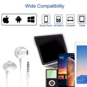 PHILIPS Wired Earbuds with Microphone - Ergonomic Comfort-Fit in Ear Headphones with Mic for Cell Phones, Earphones with Microphone with Bass Clear Sound - White