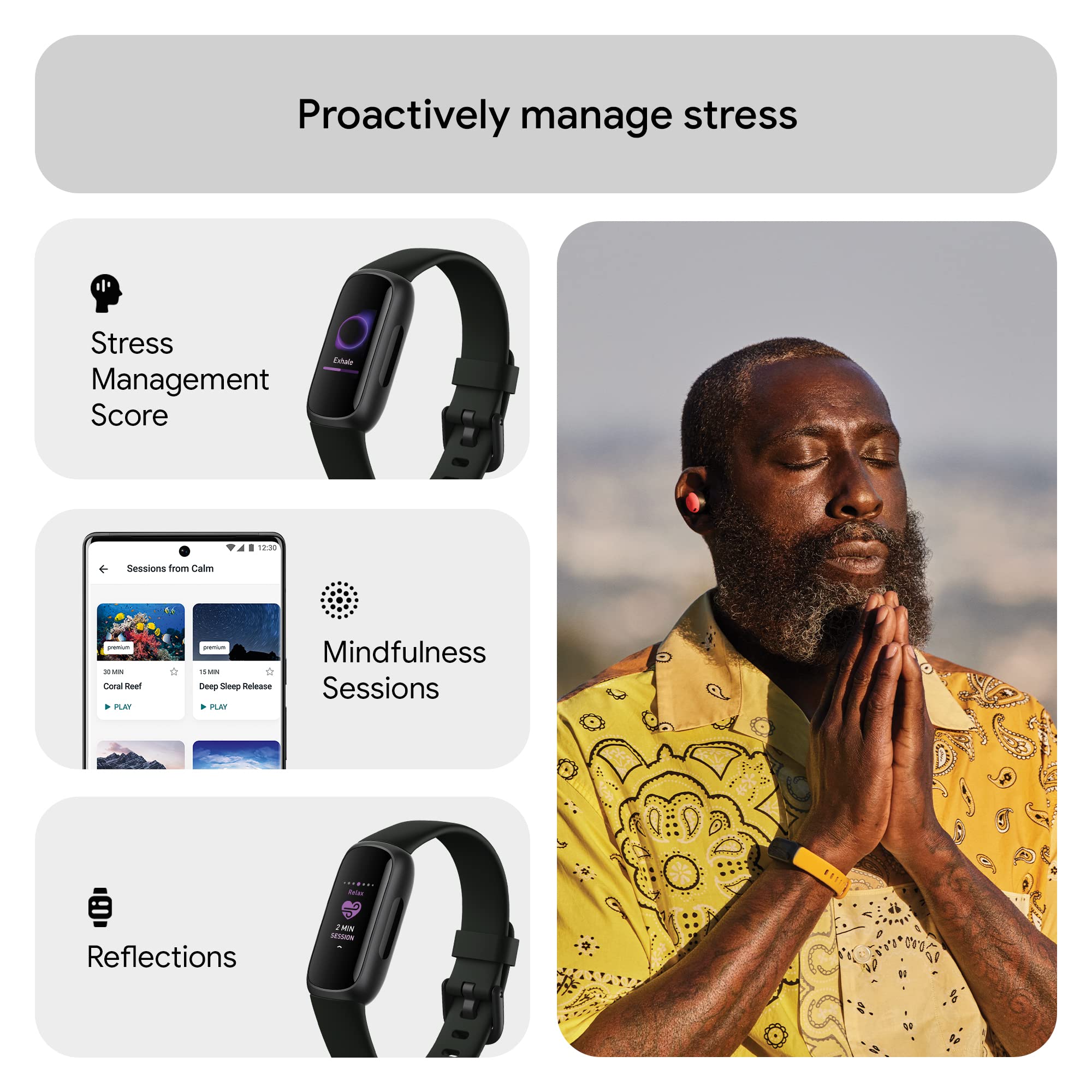 Fitbit Inspire 3 Health & Fitness Tracker (Midnight Zen/Black) with 6-Month Premium Membership - Image 5