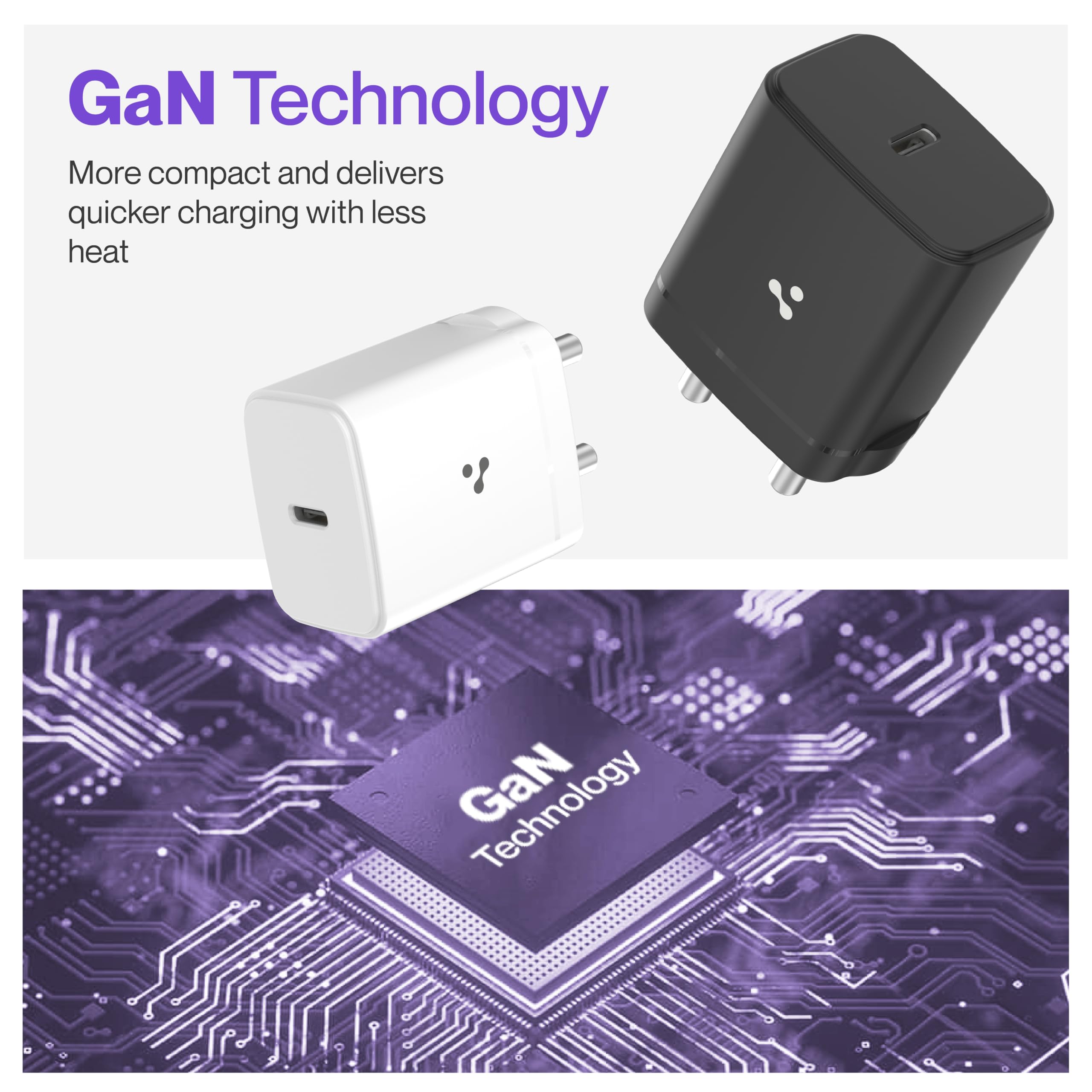 Ambrane 25W GaN Mobile Charger Adapter with Charging Cable | Fast Charging for Samsung Smartphones, iPhone 15/14/13/12/11/X & Pro Series & Other Type-C Devices (Charge 25, White) - Image 7