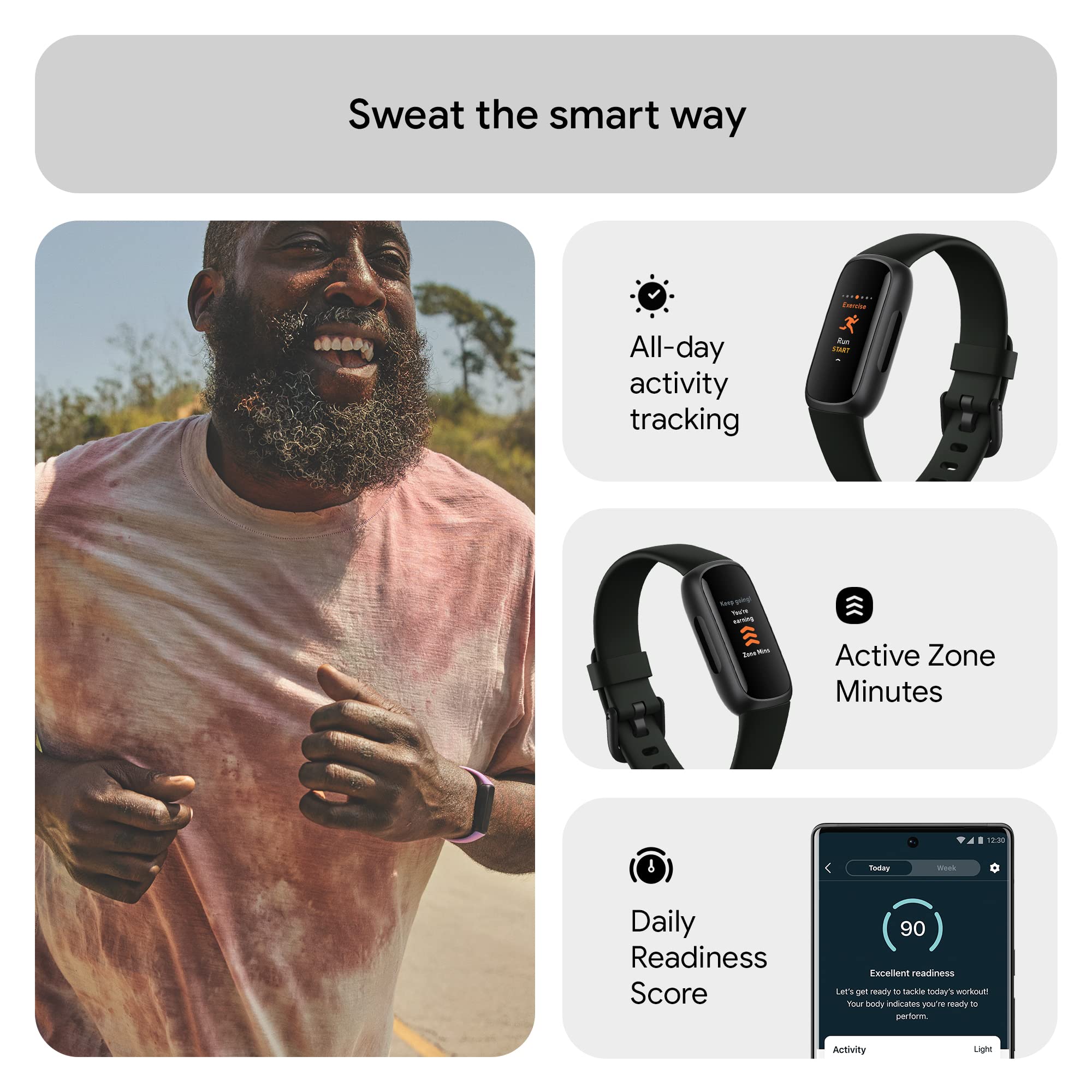 Fitbit Inspire 3 Health & Fitness Tracker (Midnight Zen/Black) with 6-Month Premium Membership - Image 4