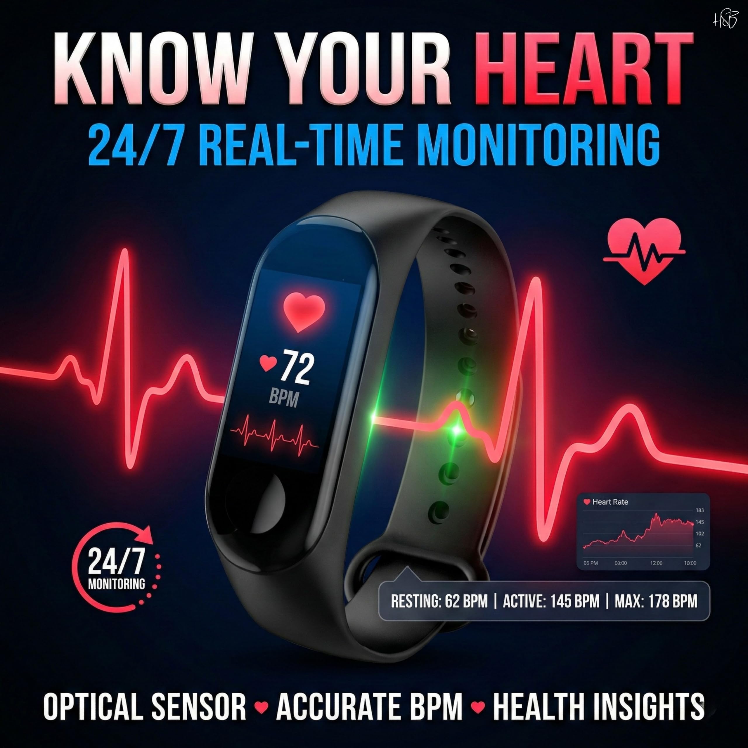 Drumstone M4 Smart Fitness Band with OLED Display, Bluetooth 4.0 Activity & Fitness Tracker with Heart Rate Tracking, Step Counter, Sleep Monitoring & Smart Notifications for Men and Women - Image 4