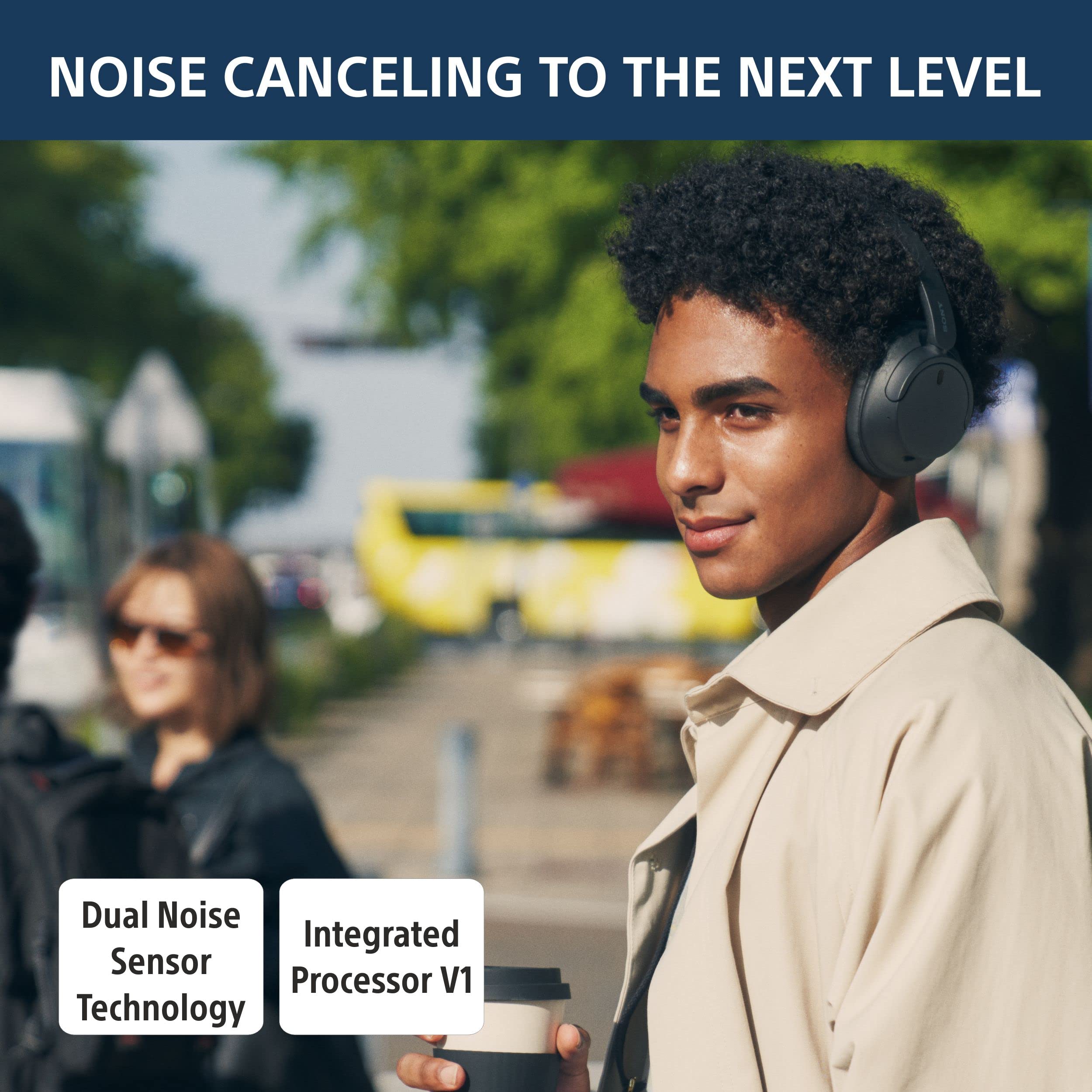 Sony WH-CH720N Active Noise Cancellation Wireless Bluetooth Over Ear Headphones with Mic, Adaptive Sound Control, Quick Charge, Up to 35Hrs Battery, Customized EQ- Blue : Model : YY2966 - Image 3
